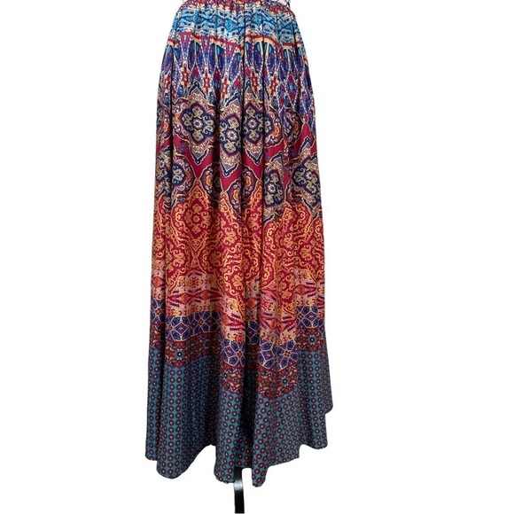 Moon Orchid Boho embroidered Maxi Dress Corset Top full skirt Flowy Bohemian  XS - Picture 3 of 12